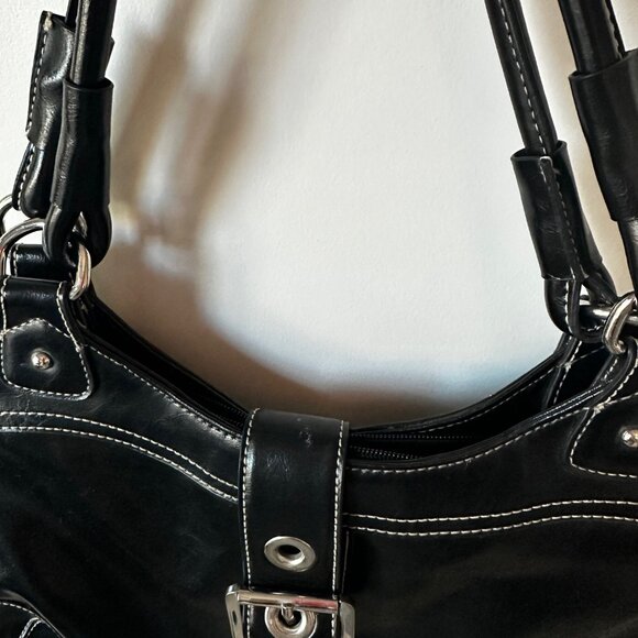 Vintage Y2K Nine West Black Soho Hobo Bag - Picture 4 of 5